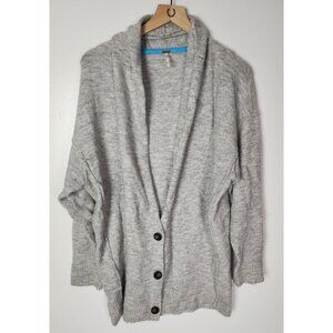 Free People Women's Sz. XS Eucalyptus Grey Oversized Wool Blend Cardigan Sweater